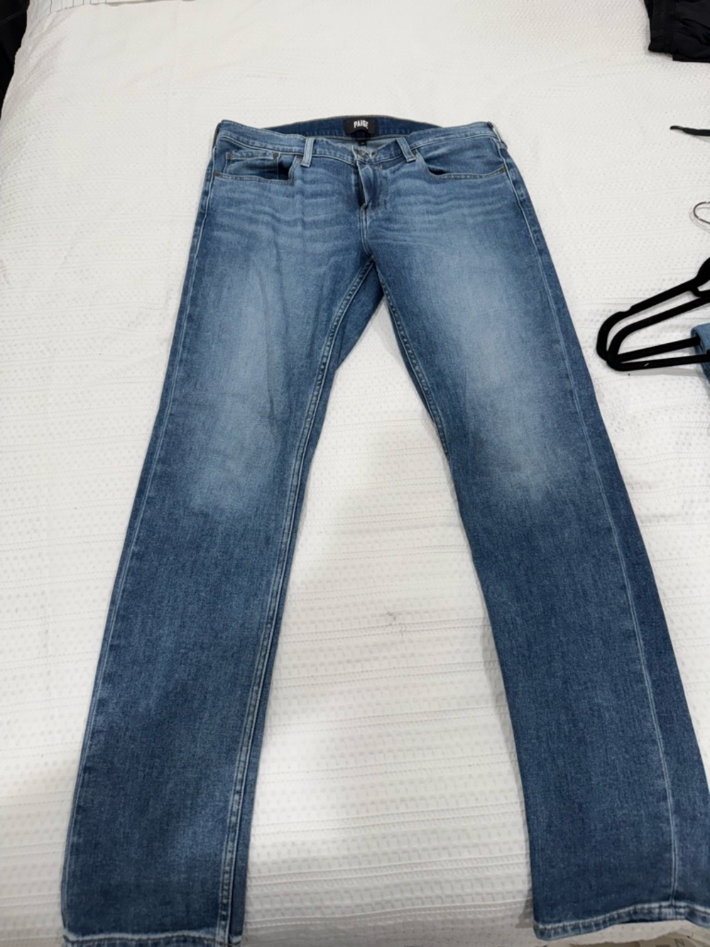 PAIGE light blue denim jeans with contrast stitching